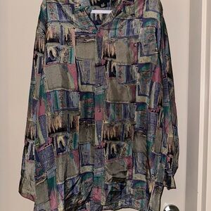 Colorful Abstract Button-Up Shirt